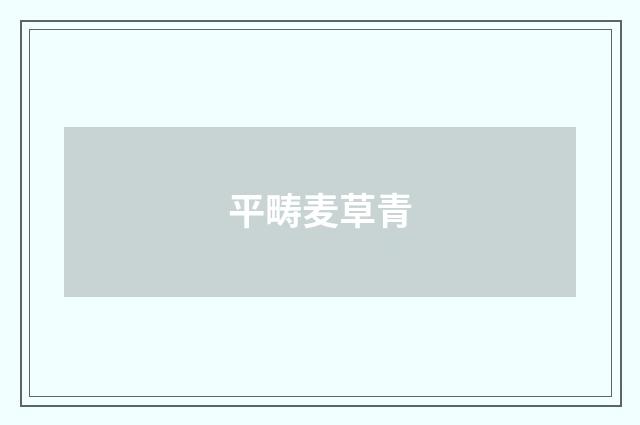 平畴麦草青
