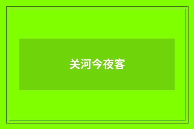 关河今夜客