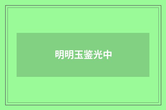明明玉鉴光中