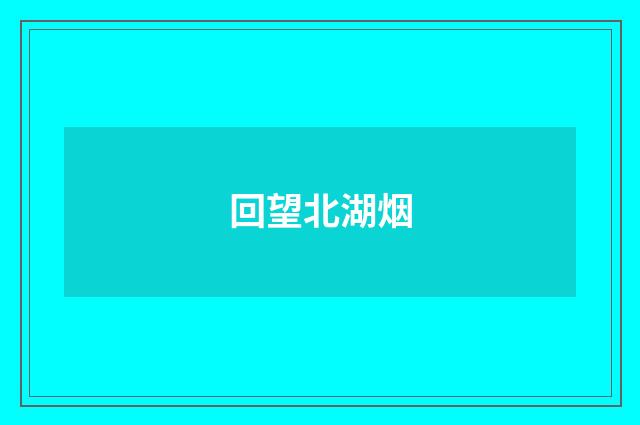 回望北湖烟