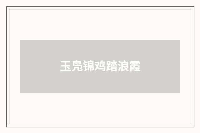 玉凫锦鸡踏浪霞