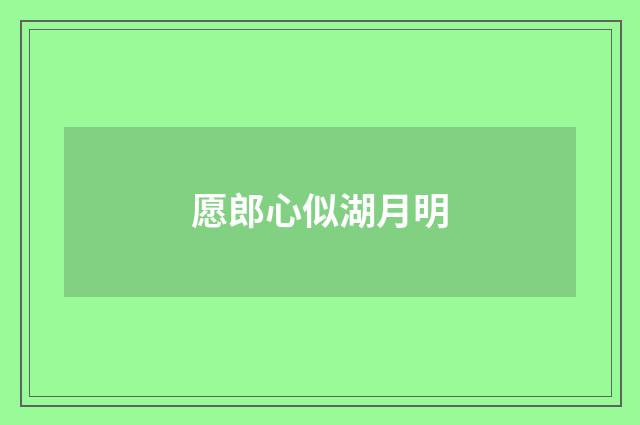 愿郎心似湖月明