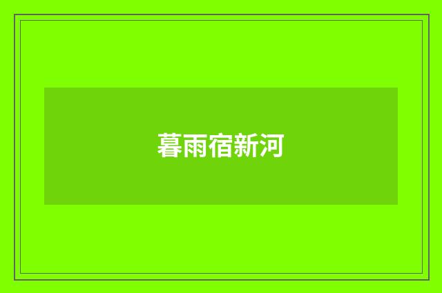 暮雨宿新河