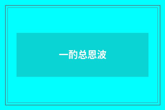 一酌总恩波