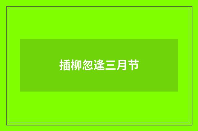 插柳忽逢三月节