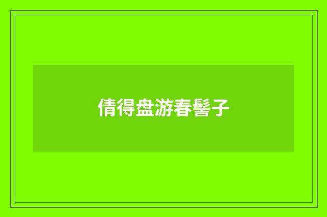 倩得盘游春髻子
