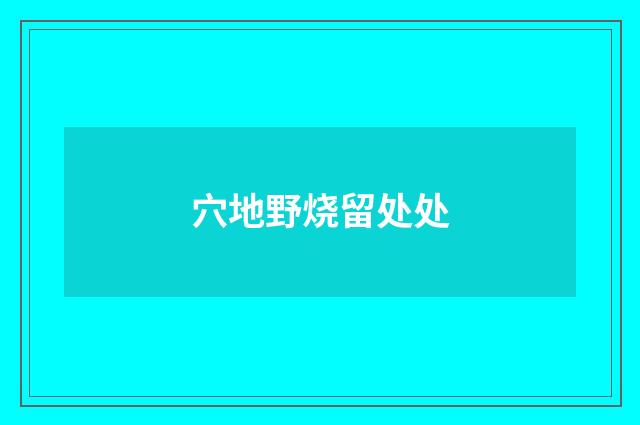 穴地野烧留处处