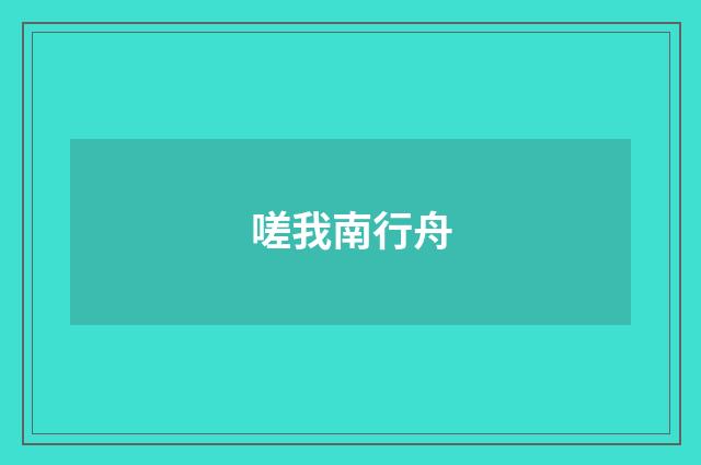嗟我南行舟