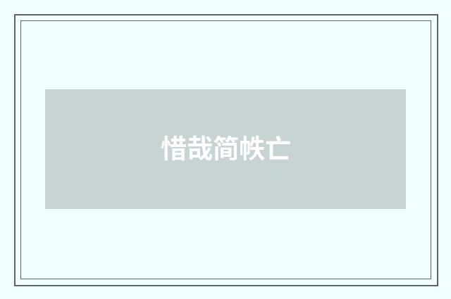 惜哉简帙亡