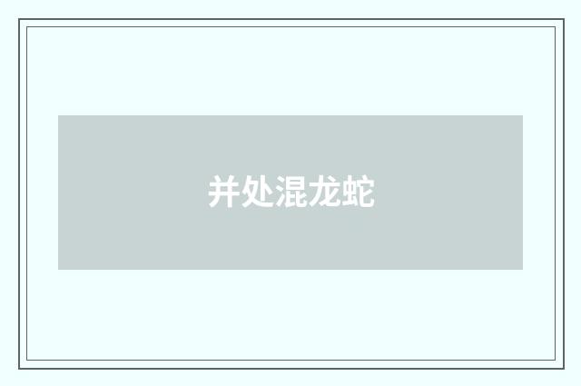 并处混龙蛇