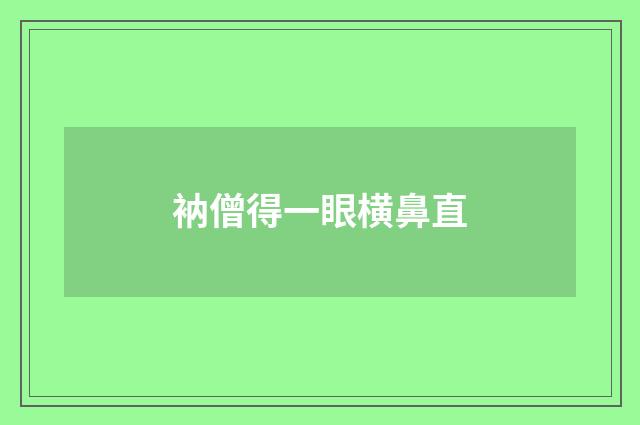 衲僧得一眼横鼻直