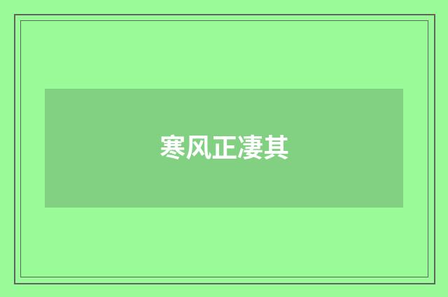 寒风正凄其