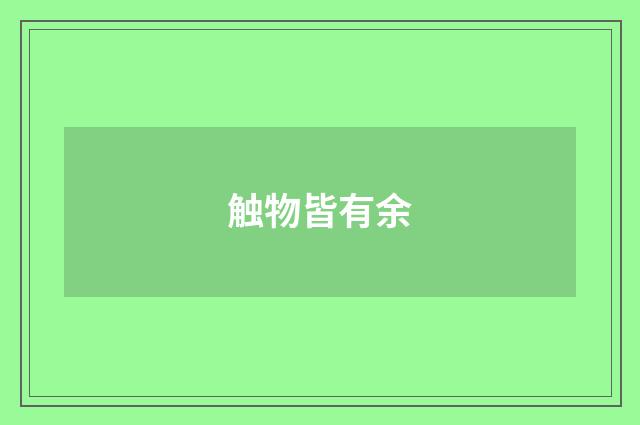 触物皆有余