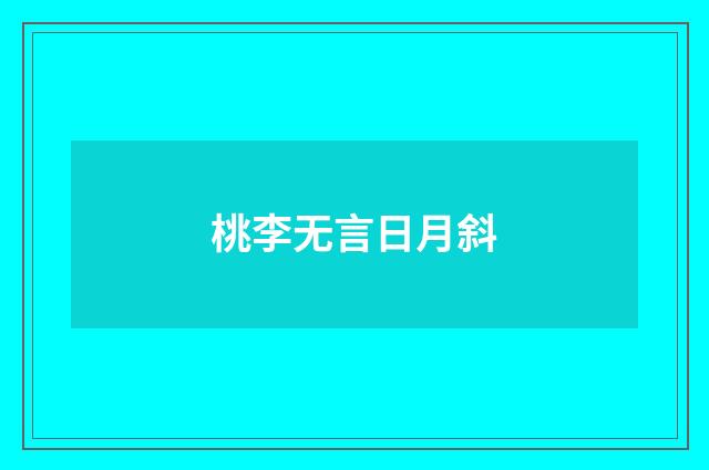 桃李无言日月斜
