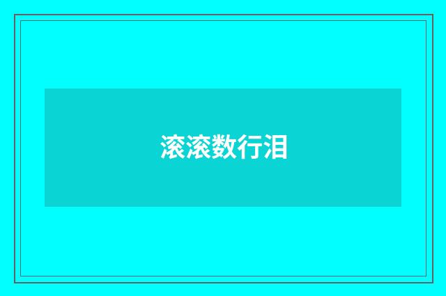 滚滚数行泪