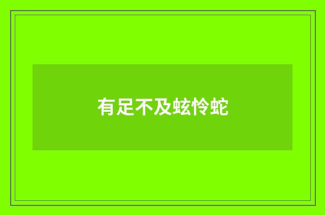 有足不及蚿怜蛇