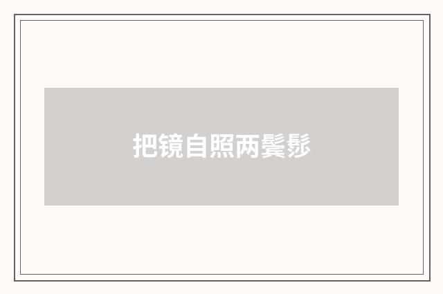 把镜自照两鬓髿
