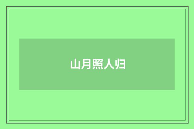 山月照人归