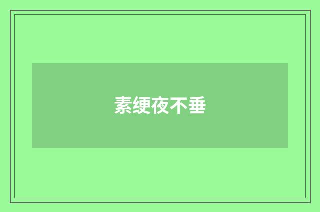 素绠夜不垂