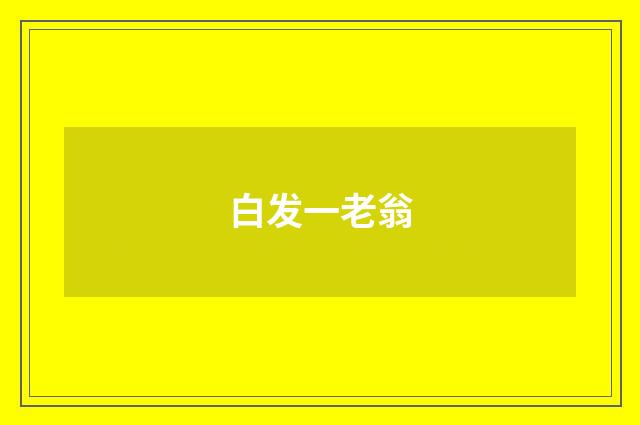 白发一老翁
