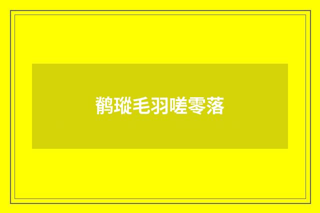 鹡瑽毛羽嗟零落