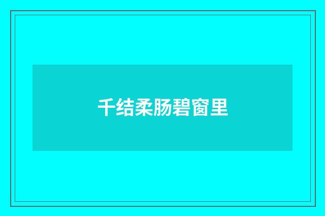 千结柔肠碧窗里
