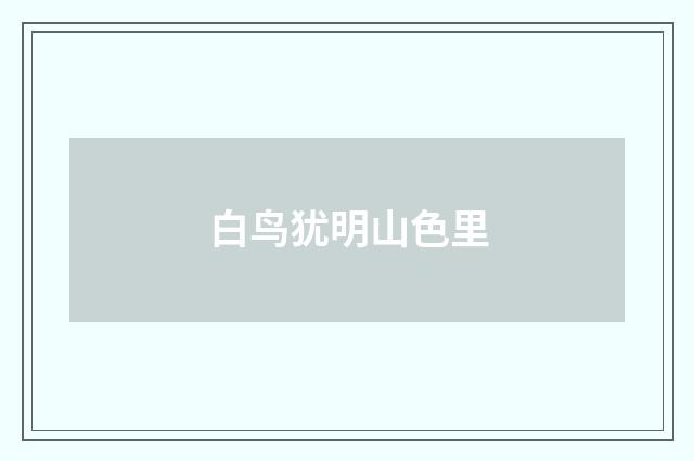 白鸟犹明山色里