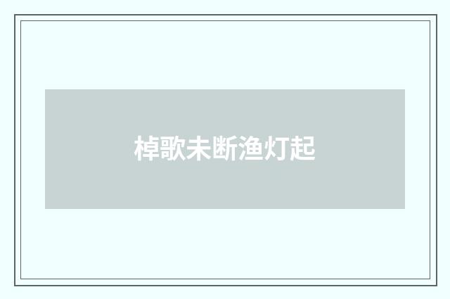 棹歌未断渔灯起