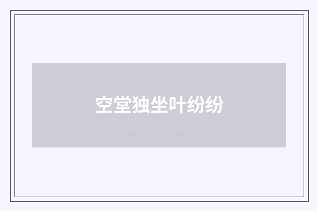 空堂独坐叶纷纷