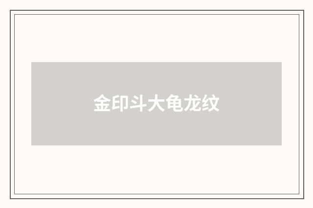 金印斗大龟龙纹