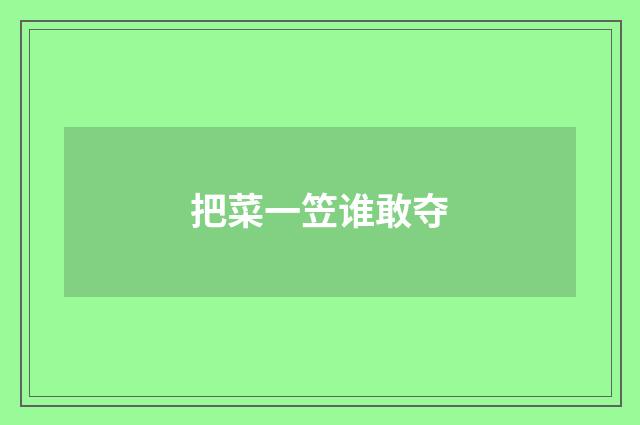 把菜一笠谁敢夺
