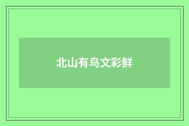 北山有鸟文彩鲜