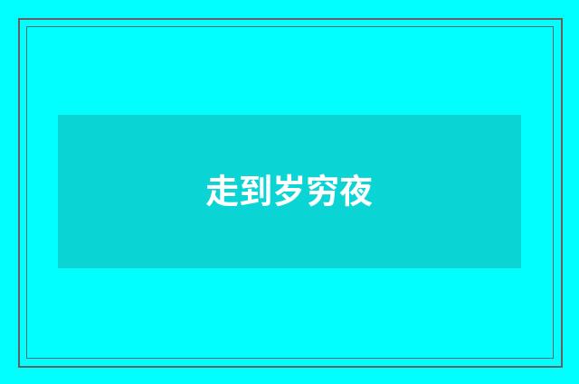 走到岁穷夜