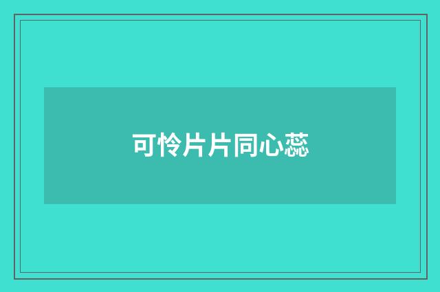 可怜片片同心蕊