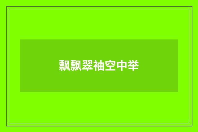 飘飘翠袖空中举