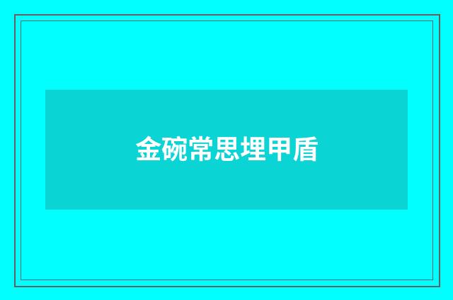 金碗常思埋甲盾