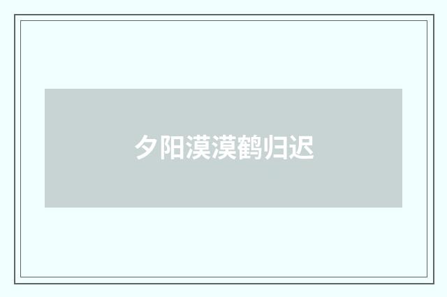 夕阳漠漠鹤归迟