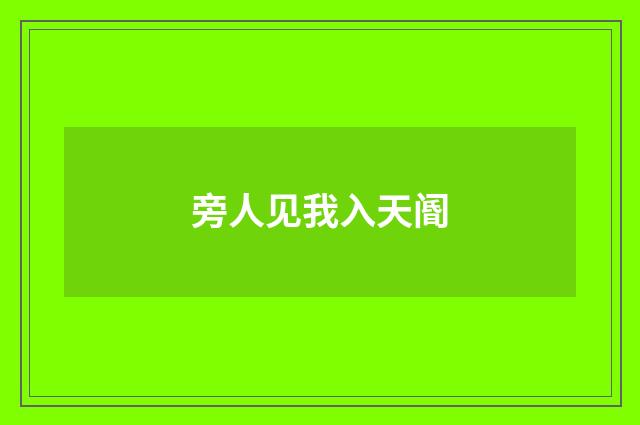 旁人见我入天阍