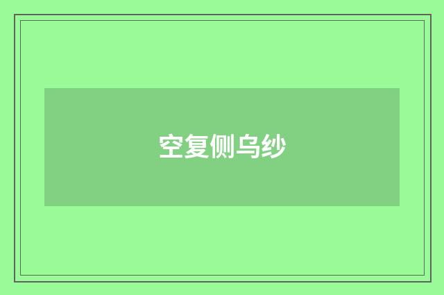 空复侧乌纱