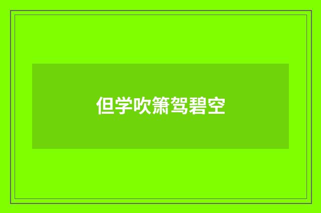 但学吹箫驾碧空