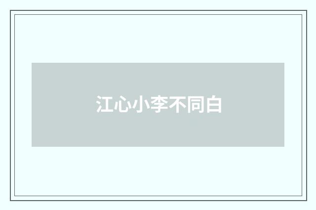 江心小李不同白