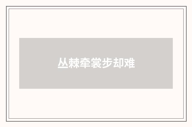 丛棘牵裳步却难