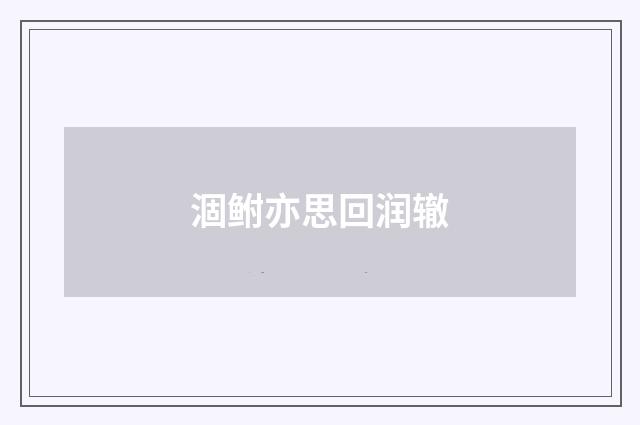 涸鲋亦思回润辙