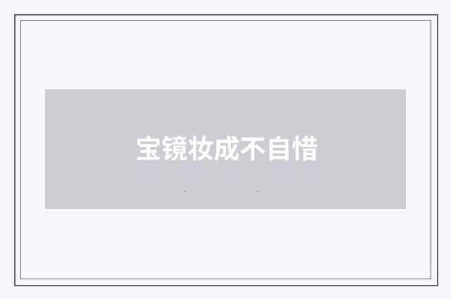 宝镜妆成不自惜