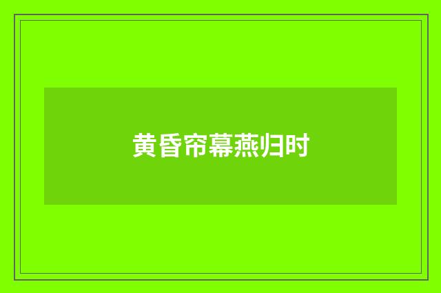黄昏帘幕燕归时