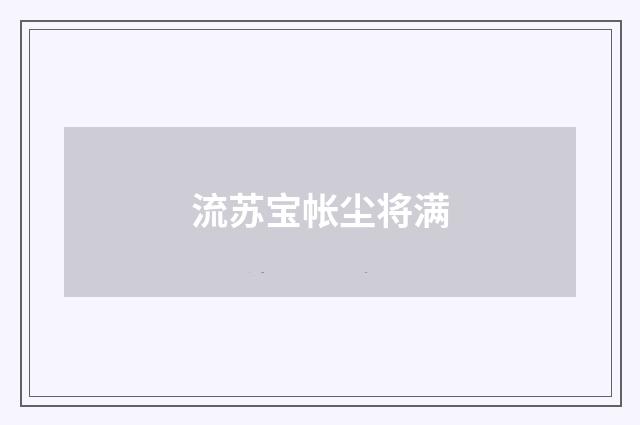 流苏宝帐尘将满