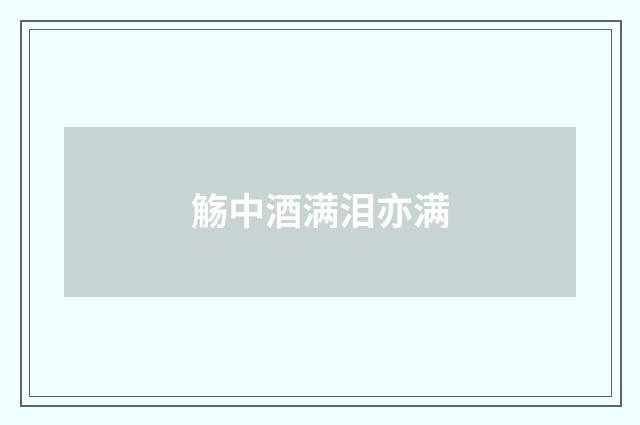 觞中酒满泪亦满