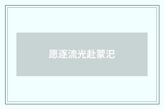 愿逐流光赴蒙汜