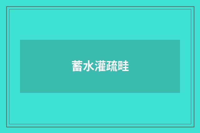 蓄水灌疏畦