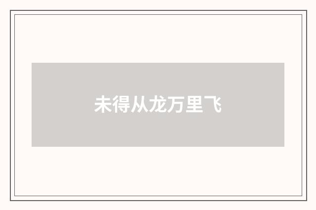 未得从龙万里飞